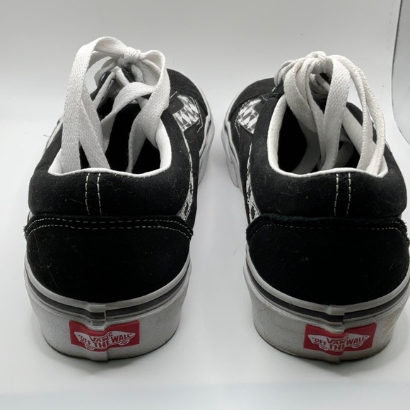 Vans Old Skool NEW Women’s Floral Checkered Black and White, Size 8 - Picture 4 of 7